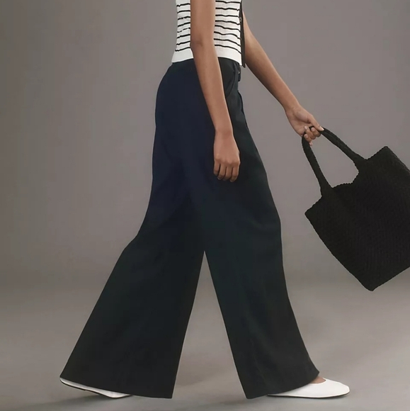 Anthropologie Linen Belted Wide-Leg Pants - Picture 2 of 5